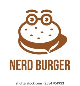 nerd burger flat minimalist logo design