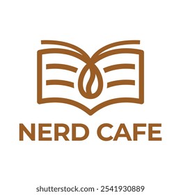 Diseño de logotipo minimalista plano de nerd café