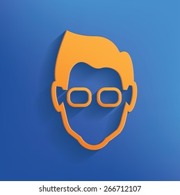 Nerd design on blue background,clean vector