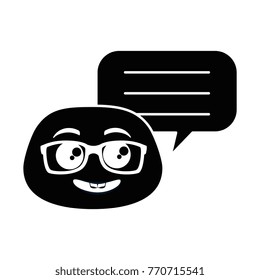 nerd emoji face with speech bubble
