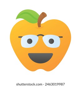 Diseño de ícono de emoji nerd, listo para el Vector de uso premium