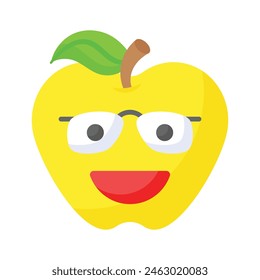 Diseño de ícono de emoji nerd, listo para el Vector de uso premium