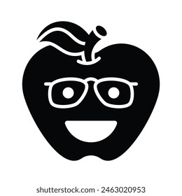 Diseño de ícono de emoji nerd, listo para el Vector de uso premium