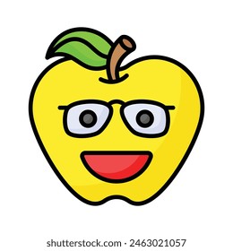 Diseño de ícono de emoji nerd, listo para el Vector de uso premium