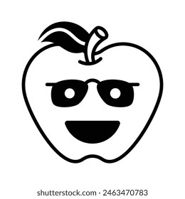 Diseño de ícono de emoji nerd, listo para el Vector de uso premium