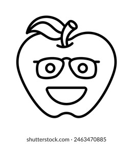 Diseño de ícono de emoji nerd, listo para el Vector de uso premium