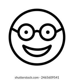 Diseño de ícono de emoji nerd, listo para el Vector de uso premium