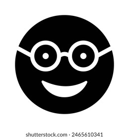 Diseño de ícono de emoji nerd, listo para el Vector de uso premium