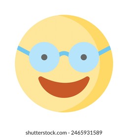 Diseño de ícono de emoji nerd, listo para el Vector de uso premium