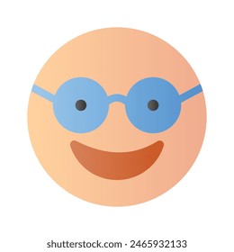 Diseño de ícono de emoji nerd, listo para el Vector de uso premium