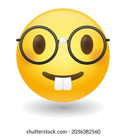 Nerd Emoji Icon Illustration Sign. Geek Vector Symbol Emoticon Design Vector Clip Art.