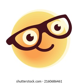 Nerd Emoji Icon Isolated Vector