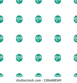 nerd emoji icon pattern seamless white background. Editable filled nerd emoji icon. nerd emoji icon pattern for web and mobile.