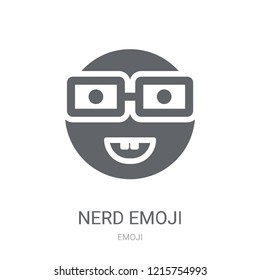 Nerd emoji icon. Trendy Nerd emoji logo concept on white background from Emoji collection. Suitable for use on web apps, mobile apps and print media.