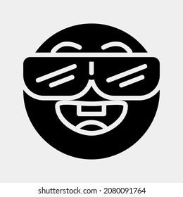 Nerd emoji icon vector illustration in solid style, use for website mobile app presentation