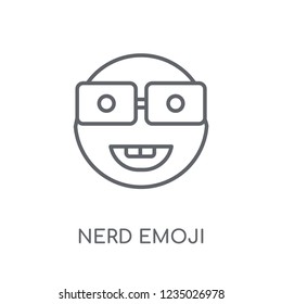 Nerd emoji linear icon. Modern outline Nerd emoji logo concept on white background from Emoji collection. Suitable for use on web apps, mobile apps and print media.