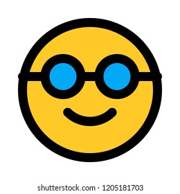 nerd emoji with sunglasses