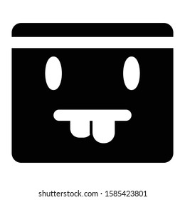 nerd emoticon glyph vector design