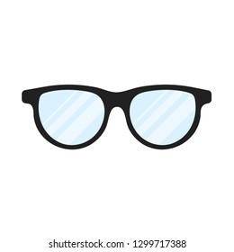 Nerd eye glasses flat style icon sign vector illustration isolated onwhite background. 