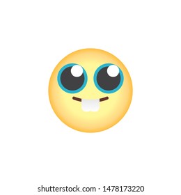 Nerd face emoticon flat icon, vector sign, nerd face emoji with two teeth colorful pictogram isolated on white. Symbol, logo illustration. Flat style design