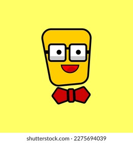 Nerd Face Icon Logo Vector. Suitable for businesses in the field of digital technology and printing.