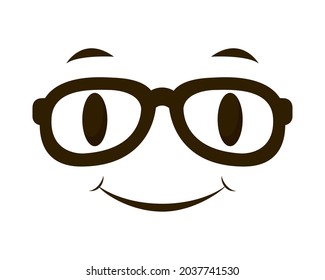 nerd face icon on white background
