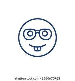 Nerd face icon Outline icon sign