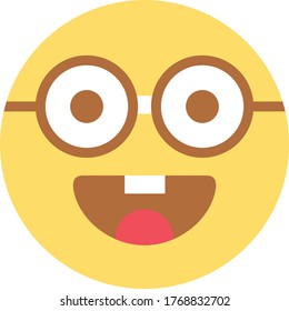 Nerd Face - Innocent Face Emoji / Emoticon