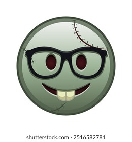 Cara de nerd tamaño Grande de zombie halloween emoji