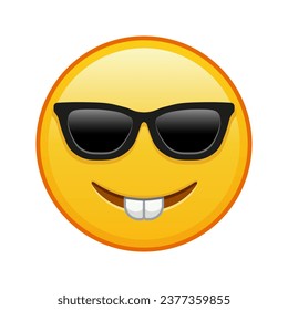 Nerd face with sunglasses Large size of yellow emoji smile