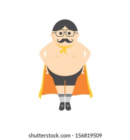 nerd fat superhero