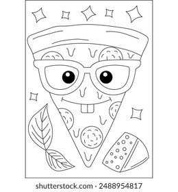 nerd fun pizza para colorear libro para niños o adultos libro para colorear actividad de relajación consciente