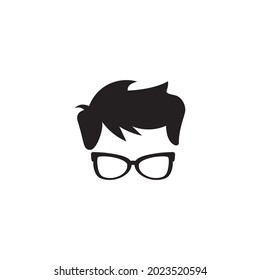 Nerd geek boy icon design template illustration