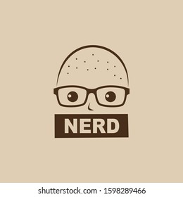 nerd geek guy cartoon character sign logo
