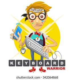 Nerd Geek Keyboard Warrior illustration