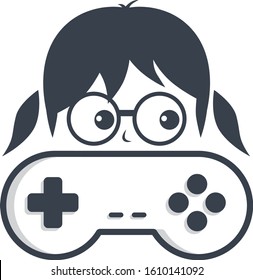 nerd geek video game console joystick controller vector art illustration