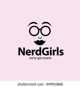 Nerd girl icon design. EPS 10 vector.