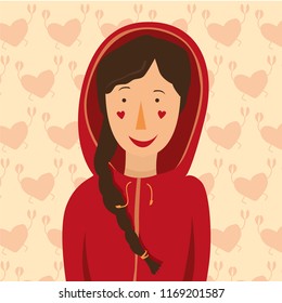 Nerd Girl. Vector illustration of a flat design