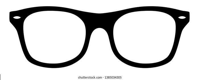 Nerd glasses  black and white  vector isolated