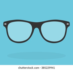 Icono de lentes de nerd. Diseño plano