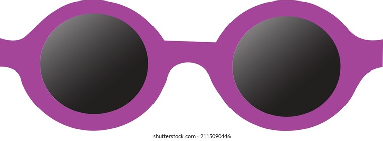 Nerd Glasses Icon. Purple Round Sunglasses Vector. 