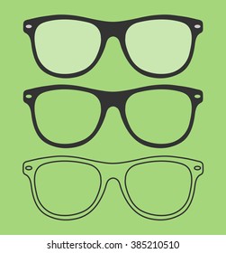 Nerd glasses icon in three different style