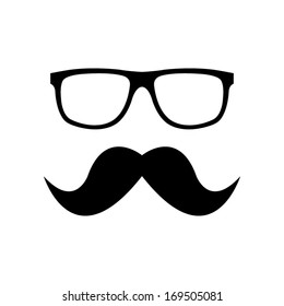 Nerd glasses and mustaches
