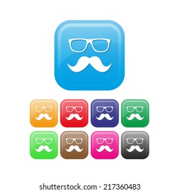 Nerd glasses and mustaches - vector icon