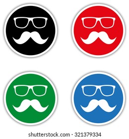 Nerd glasses and mustaches - vector icon