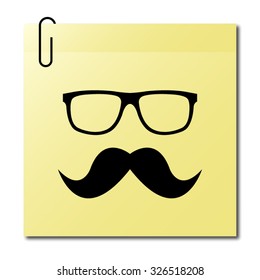 Nerd glasses and mustaches - vector icon