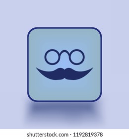 Nerd glasses and mustaches. Vector Illustration