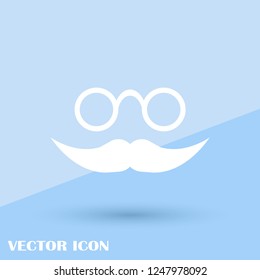 Nerd glasses and mustaches. Vector Illustration