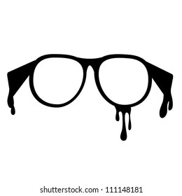 Nerd glasses on isolated white background. heat. stuffy