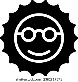 nerd glyph icon illustration vector